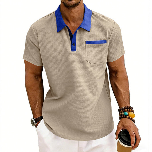 Polo Holgado de Punto Waffle para Hombre - Manga Corta - Image 38