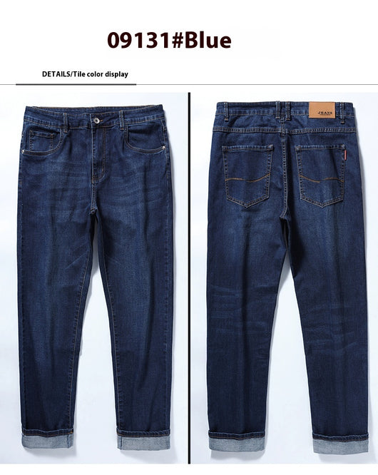 Jeans Rectos Elásticos para Hombre - Primavera Otoño Fit Cómodo - Image 33
