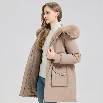 Abrigo Parka Largo Acolchado con Capucha Forrada en Piel para Invierno - Image 6