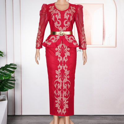 Vestido Formal de Lujo con Pedrería y Escote en V - Image 7