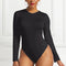 Body Ajustado Mujer Manga Larga Cuello Redondo