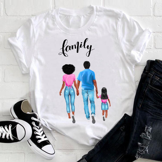 Playera Blanca Estampada para Familia - Conjunto de Cuatro Personas - Image 2