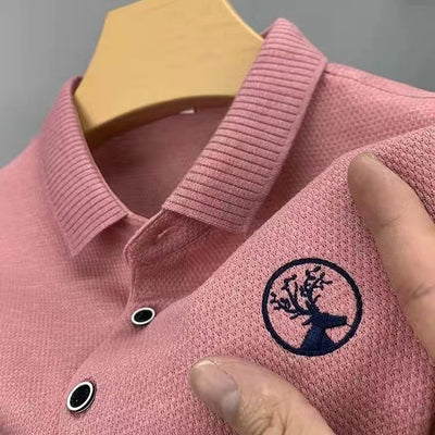Polo Manga Corta Hombre Algodón Puro con Estampa Cabeza de Ciervo - Image 3