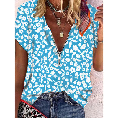 Blusa Floral Escote V Manga Corta - Diseño Fresco para Verano - Image 10