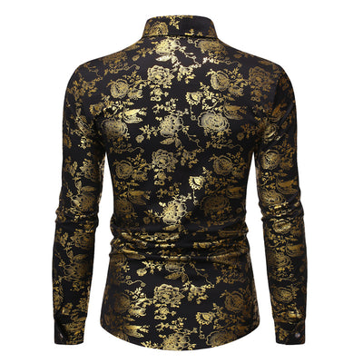 Camisa Casual de Hombre con Estampado Metalizado y Solapa - Image 21