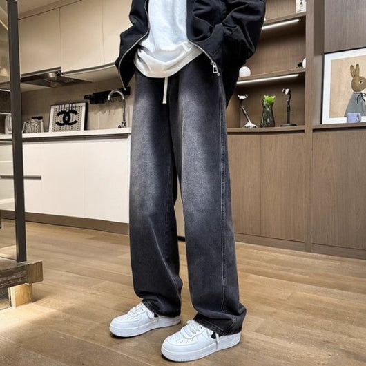Pantalones Jeans Rectos Anchos para Hombre - Comodidad Casual de Verano - Image 19