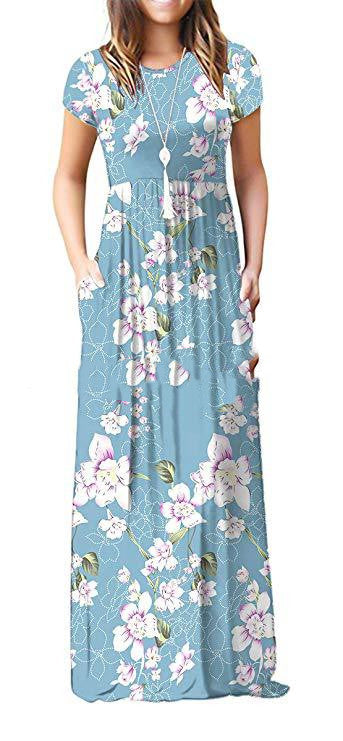 Vestido Largo Suelto Estampado Manga Corta Cuello Redondo para Mujer - Image 29