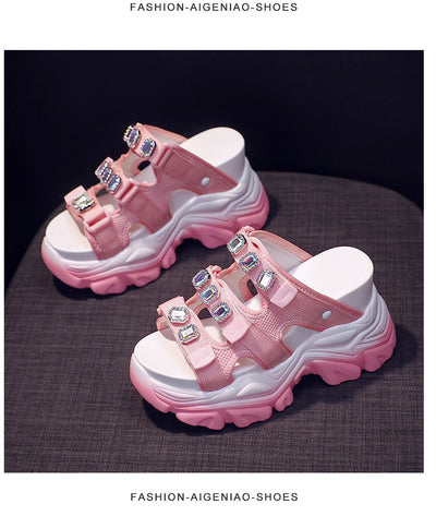 Pantuflas Tipo Sandalia con Cuña Gruesa para Uso Exterior - Image 17