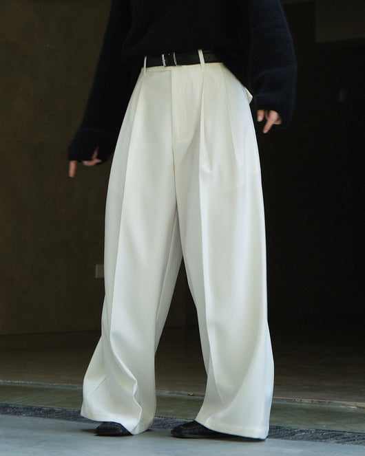 Pantalón de Traje Mujer con Pliegues 3D y Corte Holgado Elegante - Image 11