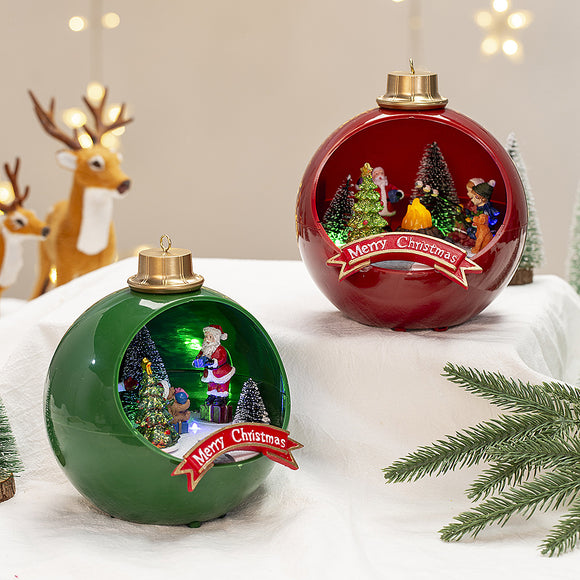 Casa de Nieve Decorativa para Navidad - Adorno Luminoso