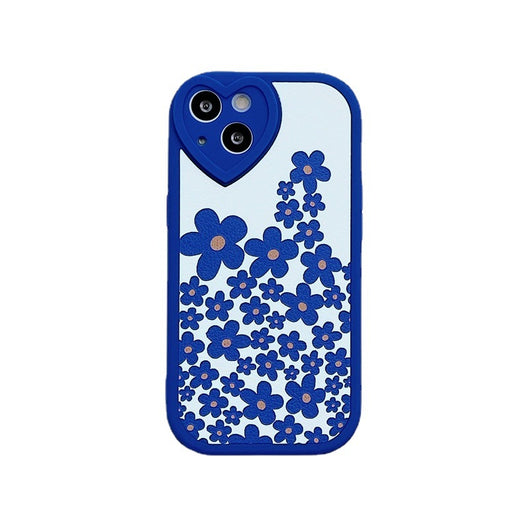 Funda de Silicona para Teléfono con Flores Azules - Diseño Amor - Image 7