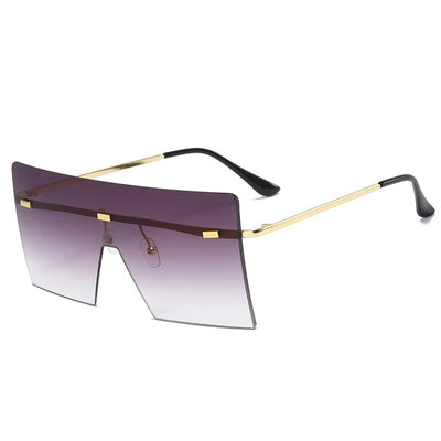Gafas de Sol Cuadradas Oversized sin Marco - Estilo Vintage Lujo para Mujer - Image 7