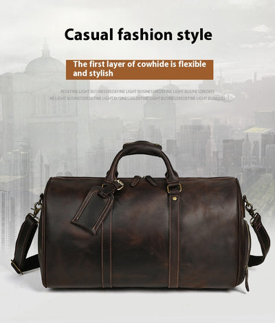 Bolsa Mensajero de Cuero para Viajes - Gran Capacidad Portátil - Image 7