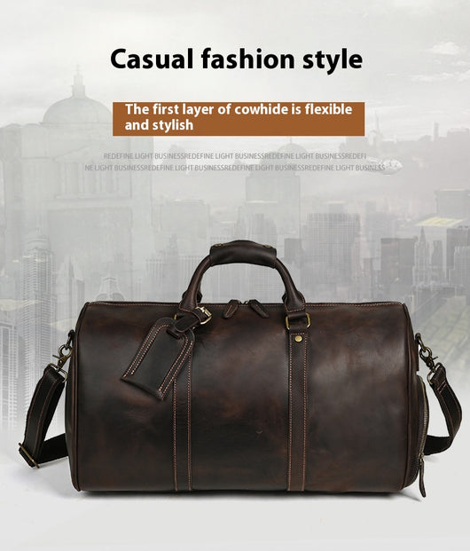 Bolsa Mensajero de Cuero para Viajes - Gran Capacidad Portátil - Image 7