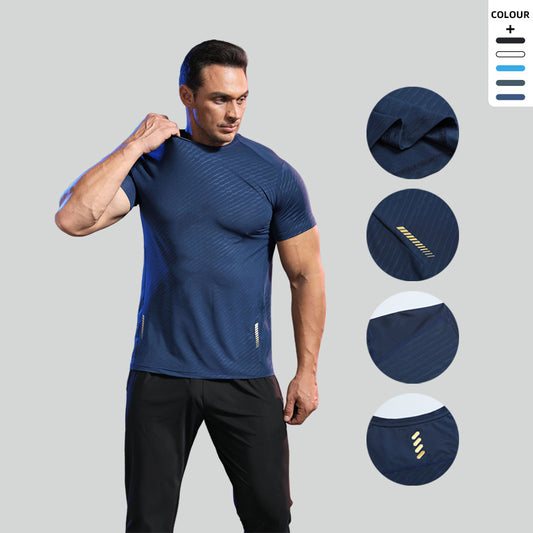 Camiseta Deportiva de Verano para Hombre - Cuello Redondo Transpirable de Secado Rápido