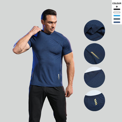 Camiseta Deportiva de Verano para Hombre - Cuello Redondo Transpirable de Secado Rápido