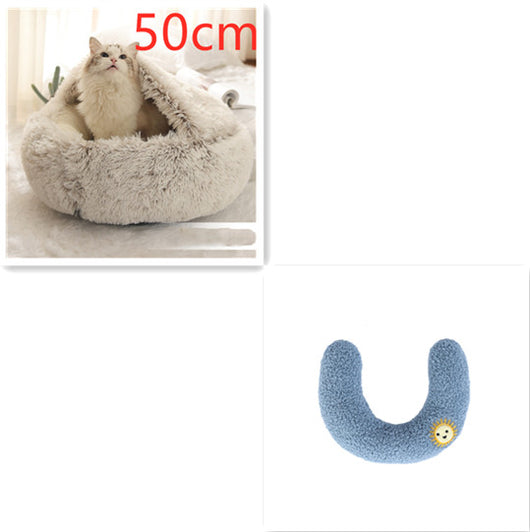 Cama 2 en 1 para Perros y Gatos - Cama Cálida de Felpa Suave Tipo Casa - Image 102