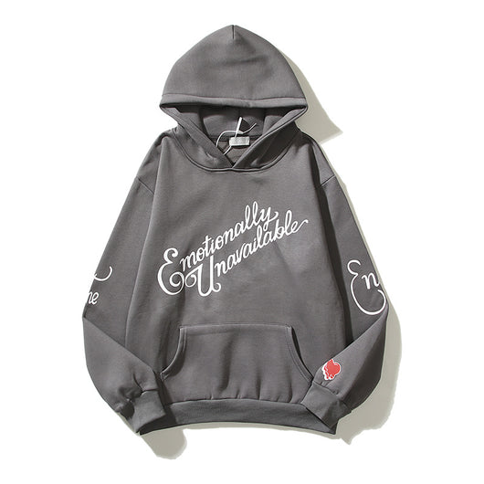 Sudadera con Capucha Retro Graffiti Alfabeto Desgastado Unisex - Image 9