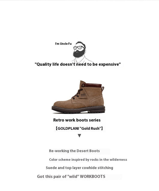 Bota Retro Americana para Hombre - Caña Media en Cuero - Image 11