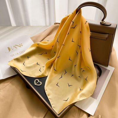 Pañuelo de Seda Estilo Coreano Cuadrado Pequeño para Mujer - Image 3