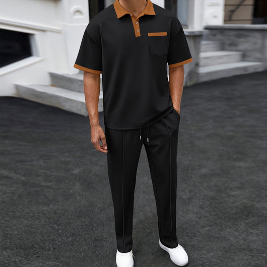 Traje Casual de Dos Piezas con Solapa Texturizada y Pantalón Corto - Image 7