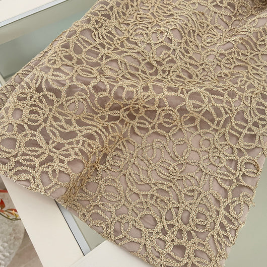 Vestido Midi Elegante Ajustado con Bordado 3D en Hilo Dorado - Image 12