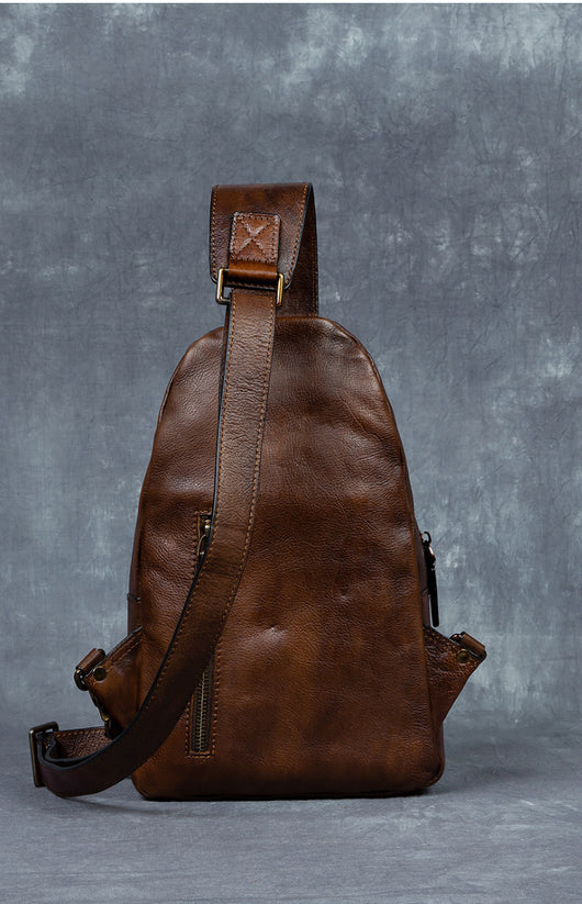 Bolso Mensajero de Cuero Genuino para Hombre - Estilo Retro con Gran Capacidad - Image 8