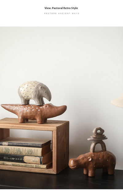 Adornos Vintage de Resina Artesanal con Animales para Estantería - Image 20