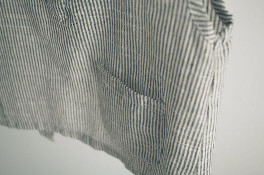 Chaleco Infantil Coreano Verano Algodón y Lino Rayas Verticales Abertura Trasera - Image 5