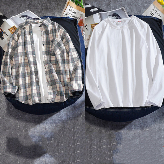 Camisa Cuadriculada Clásica para Hombre - Manga Larga Primavera Otoño - Image 14
