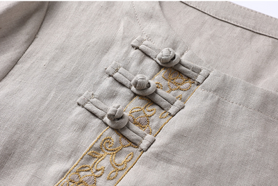 Blusa de Lino Bordada con Cuello Redondo - Image 8