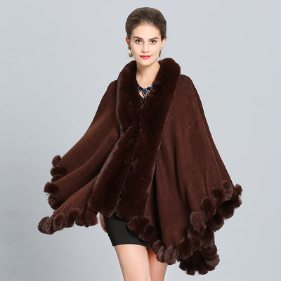 Chal Grueso de Invierno con Cuello Imitación Piel de Zorro - Image 10
