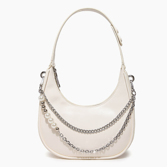 Bolso Bandolera de Cadena Perla con Asa de Hombro