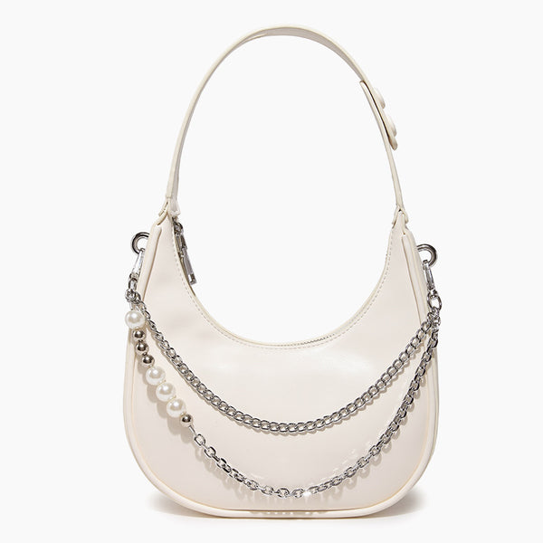 Bolso Bandolera de Cadena Perla con Asa de Hombro