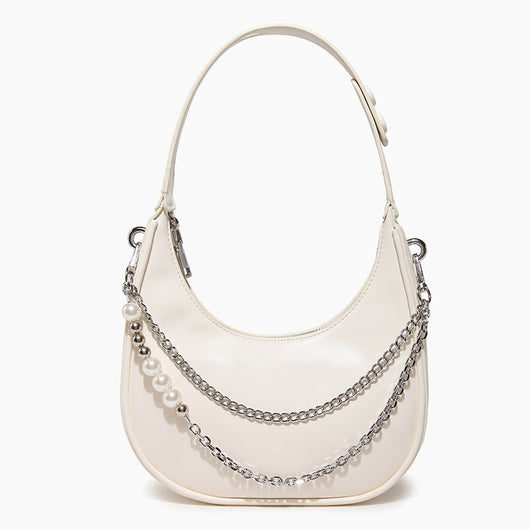 Bolso Bandolera de Cadena Perla con Asa de Hombro