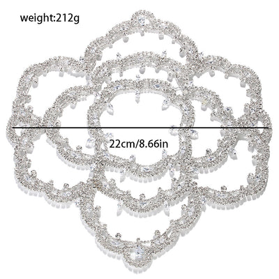 Diadema Novia Retro Floral con Cristales Brillantes - Image 5
