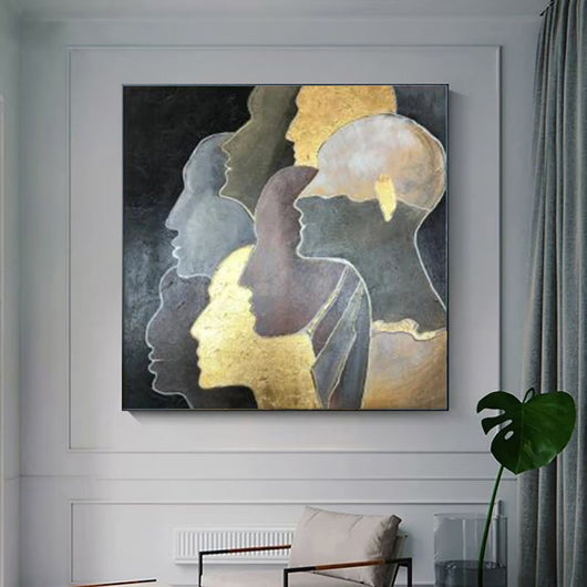 Cuadro Abstracto Dorado Moderno - Pintura al Óleo Artesanal de Lujo para Sala de Estar - Image 3