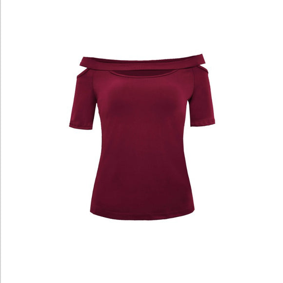 Blusa Asimétrica Entallada de Manga Corta