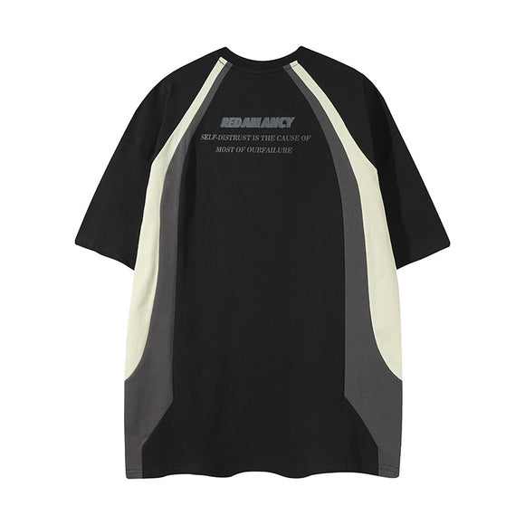 Camiseta Retrô de Patchwork Masculina - Design Casual e Esportivo