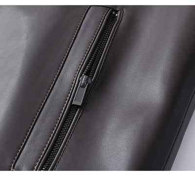 Abrigo de Cuero Premium con Cuello de Piel y Forro Polar Térmico - Image 12