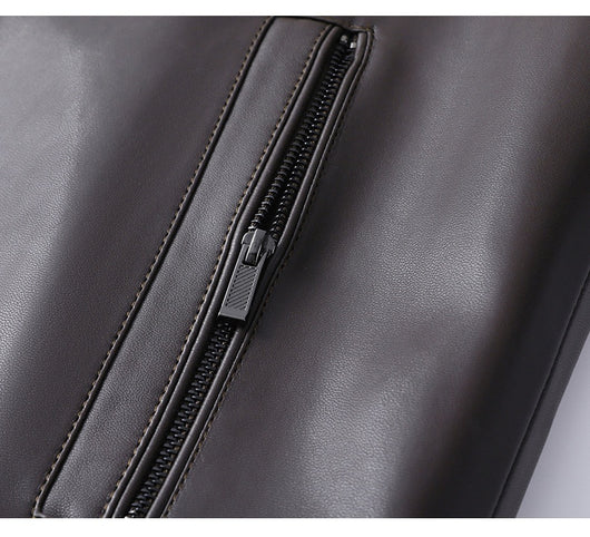 Abrigo de Cuero Premium con Cuello de Piel y Forro Polar Térmico - Image 12