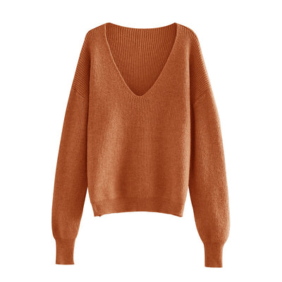 Suéter Tejido V-Neck Estilo Relajado para Mujer - Image 6
