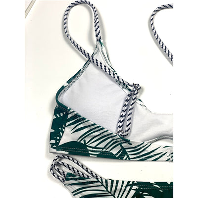 Bikini Dividido con Estampado de Hojas - Image 11