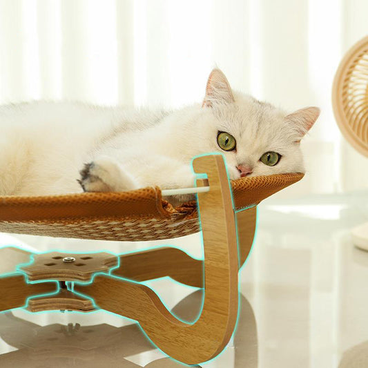 Cama Elevada de Ratán Tejido para Gatos y Perros - Cómoda Fresca Todo Año - Image 2