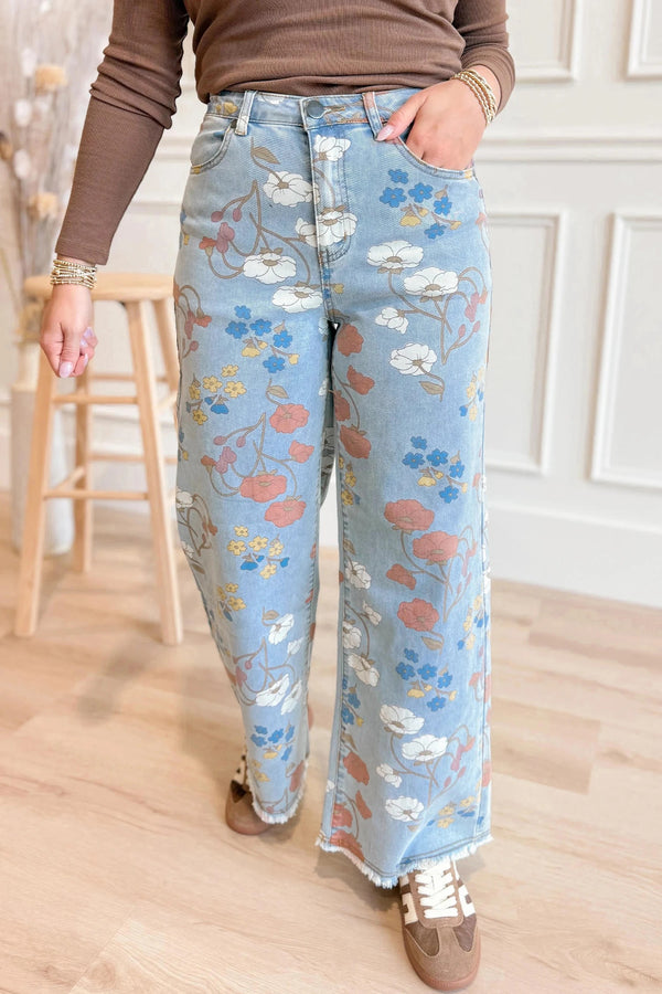 Jeans Sueltos Estampados con Corte Irregular para Mujer
