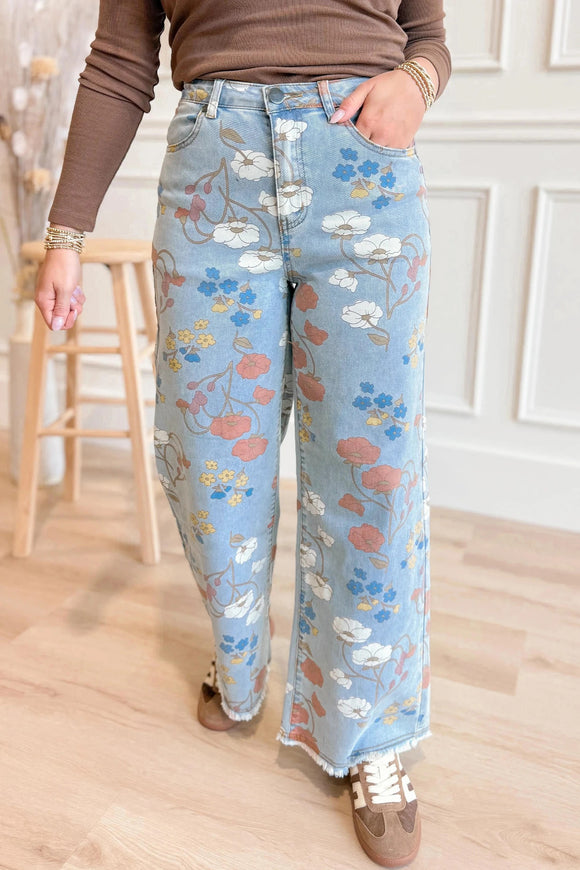 Jeans Sueltos Estampados con Corte Irregular para Mujer