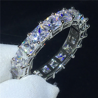Anillo de Diamante Cuadrado con Zirconia para Mujer - Diseño Corazón Melocotón - Image 9