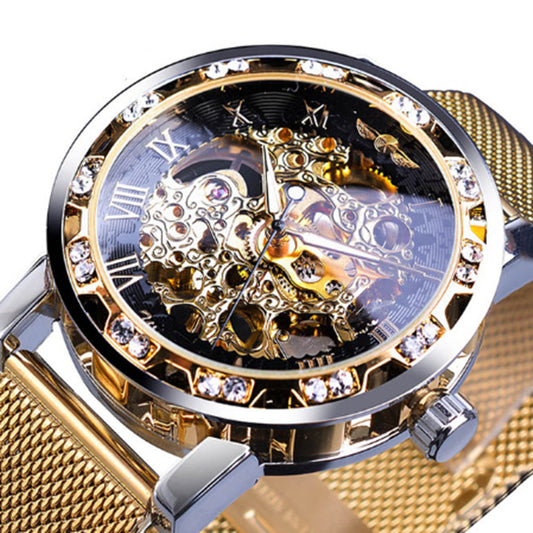 Reloj Mecánico Automático WINNER con Diamante Hueco para Hombre