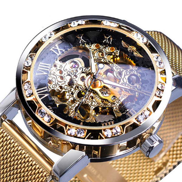 Reloj Mecánico Automático WINNER con Diamante Hueco para Hombre