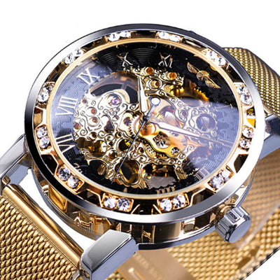 Reloj Mecánico Automático WINNER con Diamante Hueco para Hombre